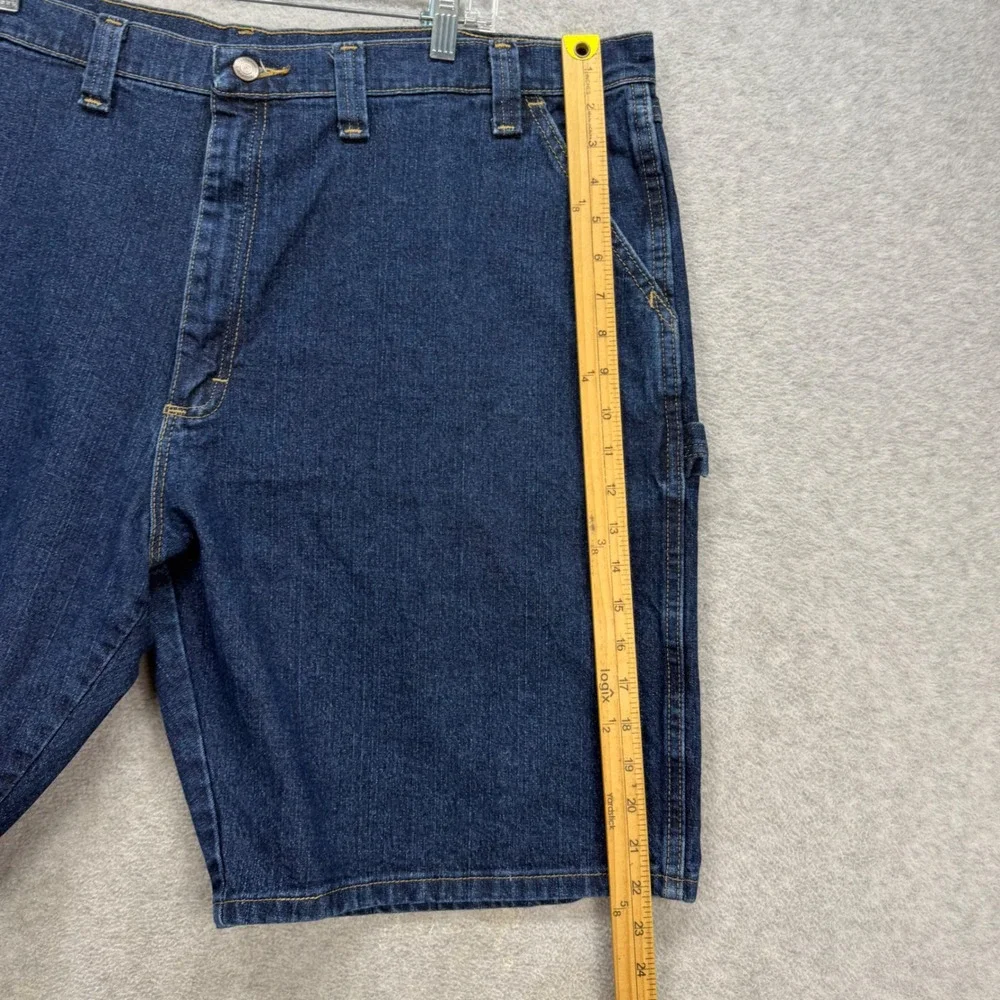 Wrangler Carpenter Shorts Mens 44 Blue Denim Jorts Stretch Utility Work‎ Skater